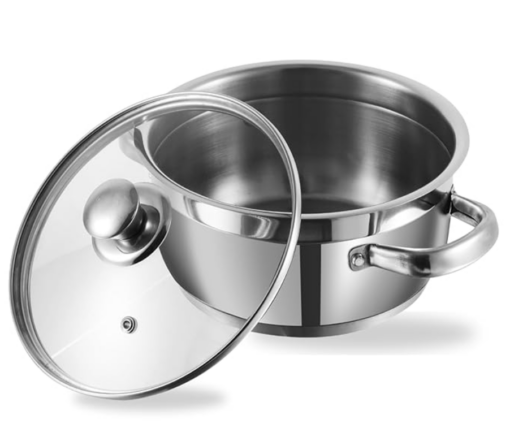 Vinod Cookware Induction friendly Two Tone Saucepot Set, 2-Pieces, 26cm, 7.2 litre with Glass Lid